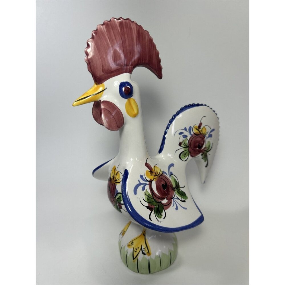 9.5” Portugal Hand Painted Signed “23” Lucky Rooster- Galo de Barcelo